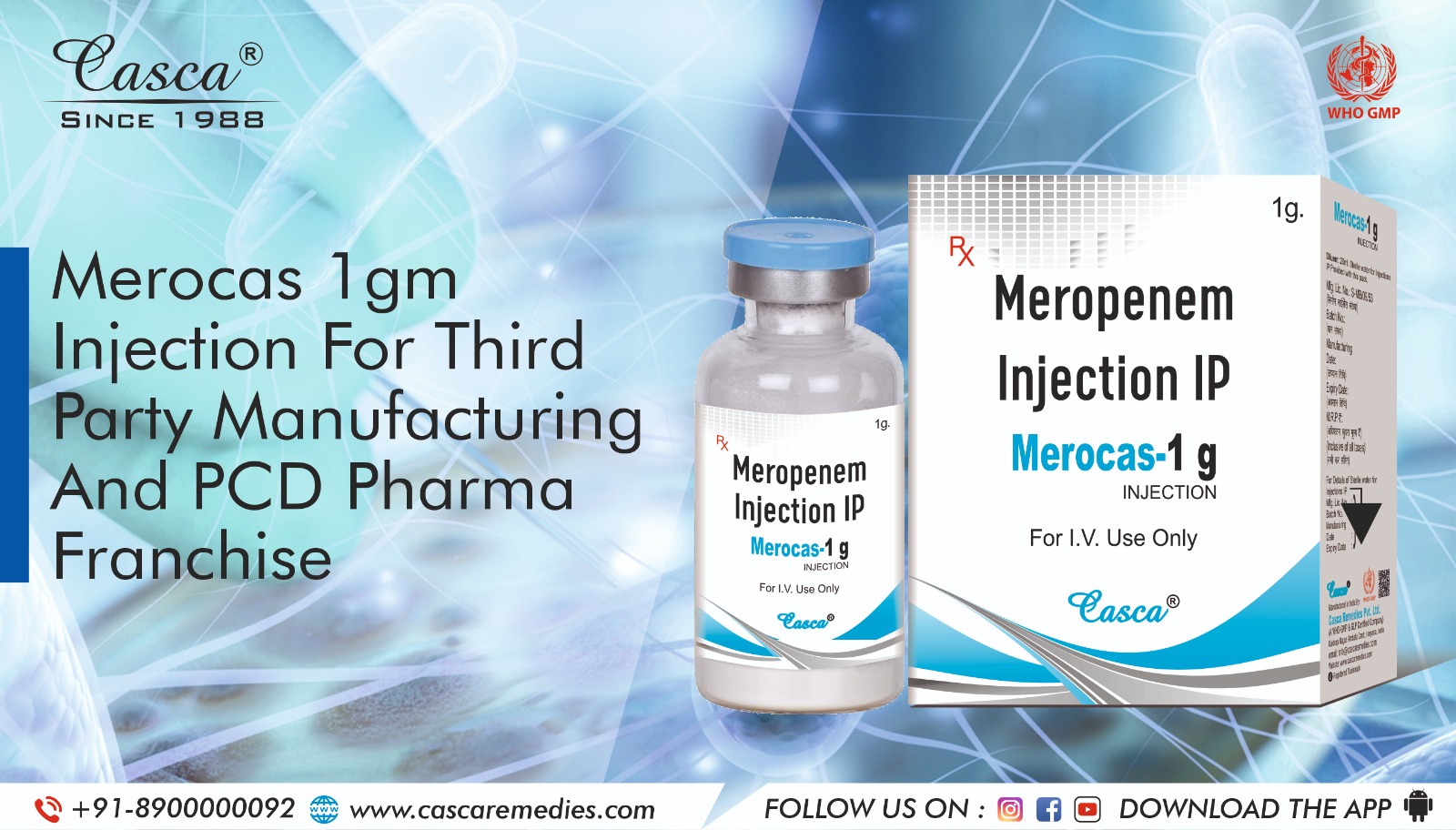 Meropenem Injection for Third Party Manufacturing and PCD Pharma Franchise