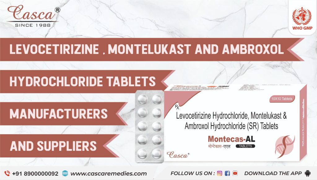 Levocetirizine Montelukast and Ambroxol Hydrochloride Tablets Manufacturers and suppliers