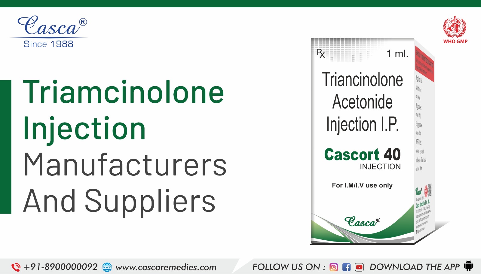 Triamcinolone Injection Manufacturers and Suppliers