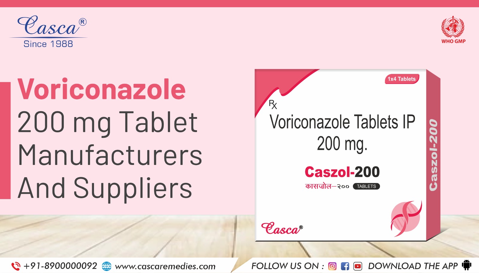 Voriconazole 200 mg Tablet Manufacturers and Suppliers